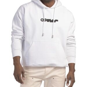 Off-White White Hoodie with Black Logo